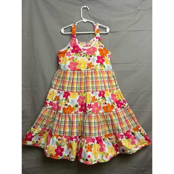 Gymboree Other - Gymboree Girls’ Summer Aloha Sunshine Tropical Floral Plaid Tiered Dress Size 10